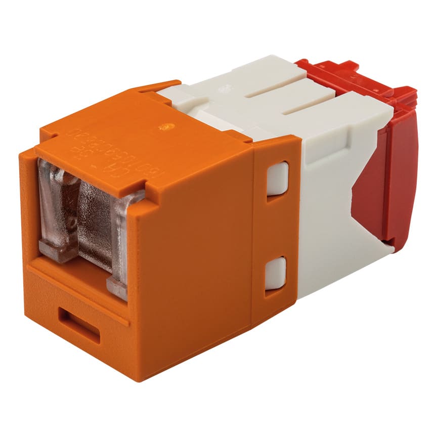 Panduit - Module jack Mini-Com? UTP RJ45 Cat 5E,TG,Obturé,Orange,Qté:1