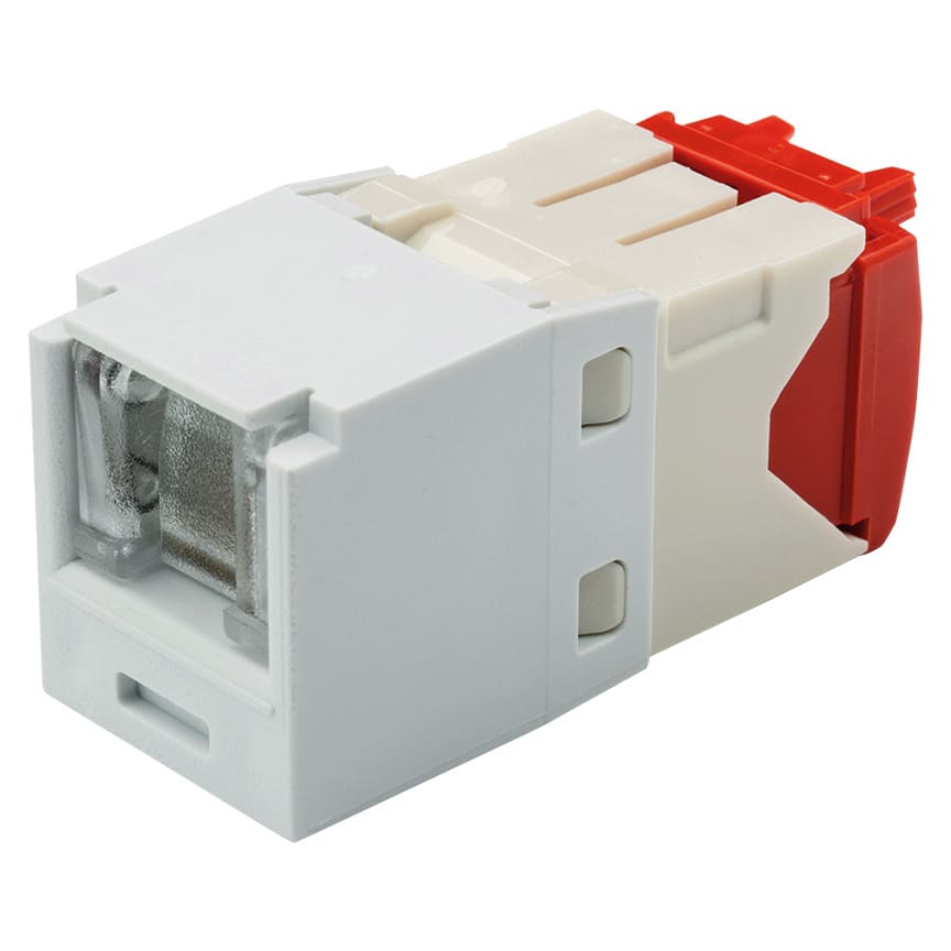 Panduit - Module jack Mini-Com? UTP RJ45 Cat 5E,TG,Obturé,Blanc,Qté:1