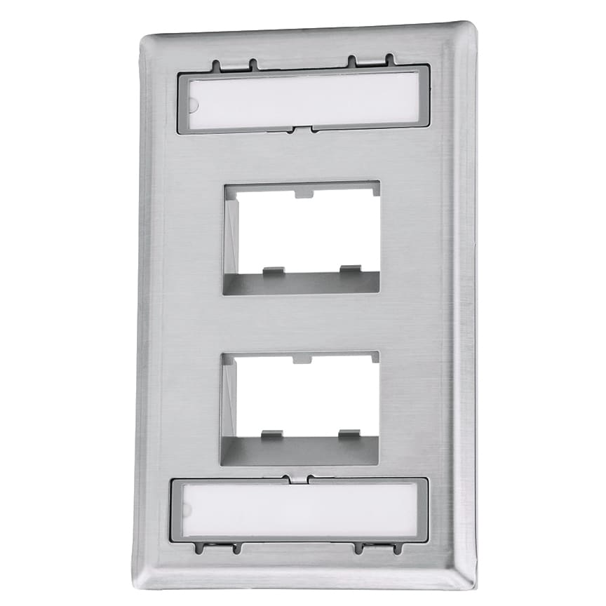 Panduit - Faceplate, 4 Port, Single Gang Sloped Re
