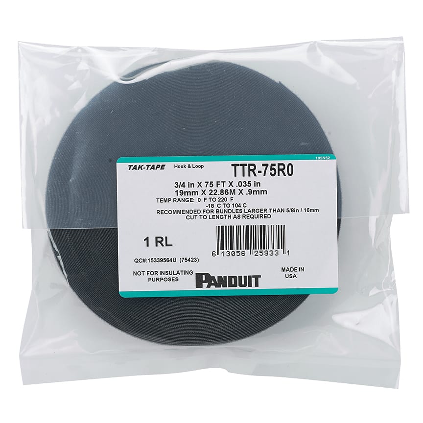 Panduit - Hook and Loop Roll, Low Profile, 75'L (2