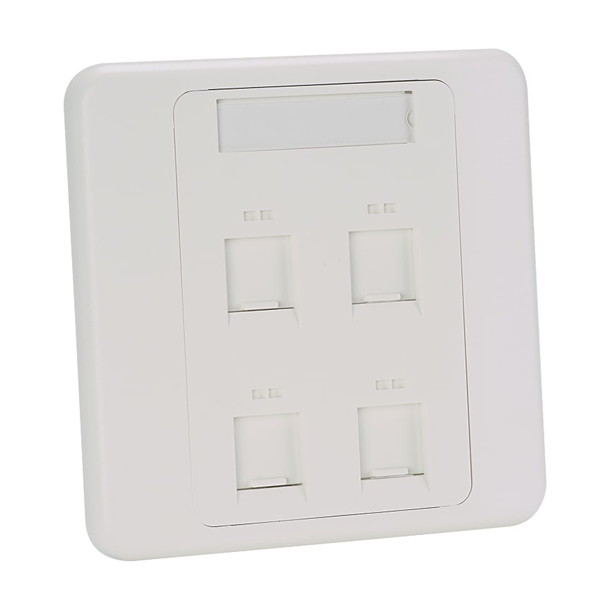 Panduit - Faceplate, 86X86 Shuttered 4-Postition,