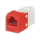 Panduit - Module jack Mini-Com? UTP RJ45 Cat 6,TG,gauche/droite,Rouge,Qté:1