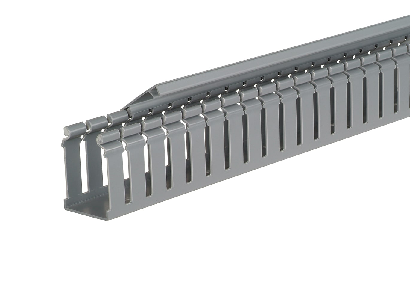Panduit - Goulotte câbl. à charnière;3x3pouces;PVC gris;couvercle à ajouter;Cdt.6 pieds
