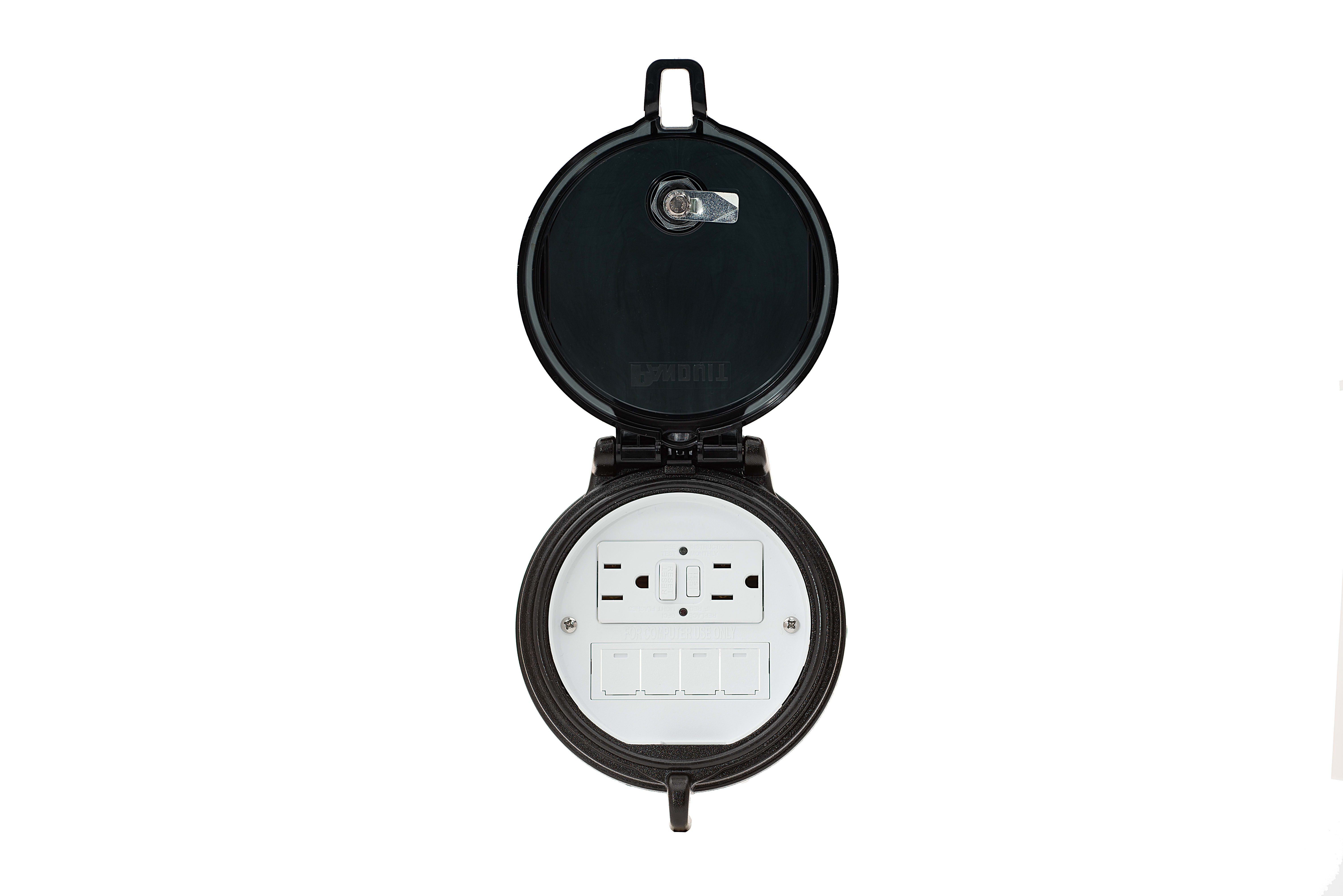 Panduit - Data Access Port, 4in. Base w/ Black Cov