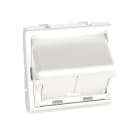 Panduit - Plastron Angulaire 45x45 - 2 ports avec Volet - Blanc Artic - Livré en 2 parties