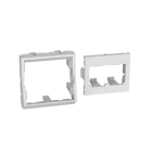 Panduit - Plastron plat 45x45 - 2 ports - sans volet - Blanc Artic - Livré en 2 parties