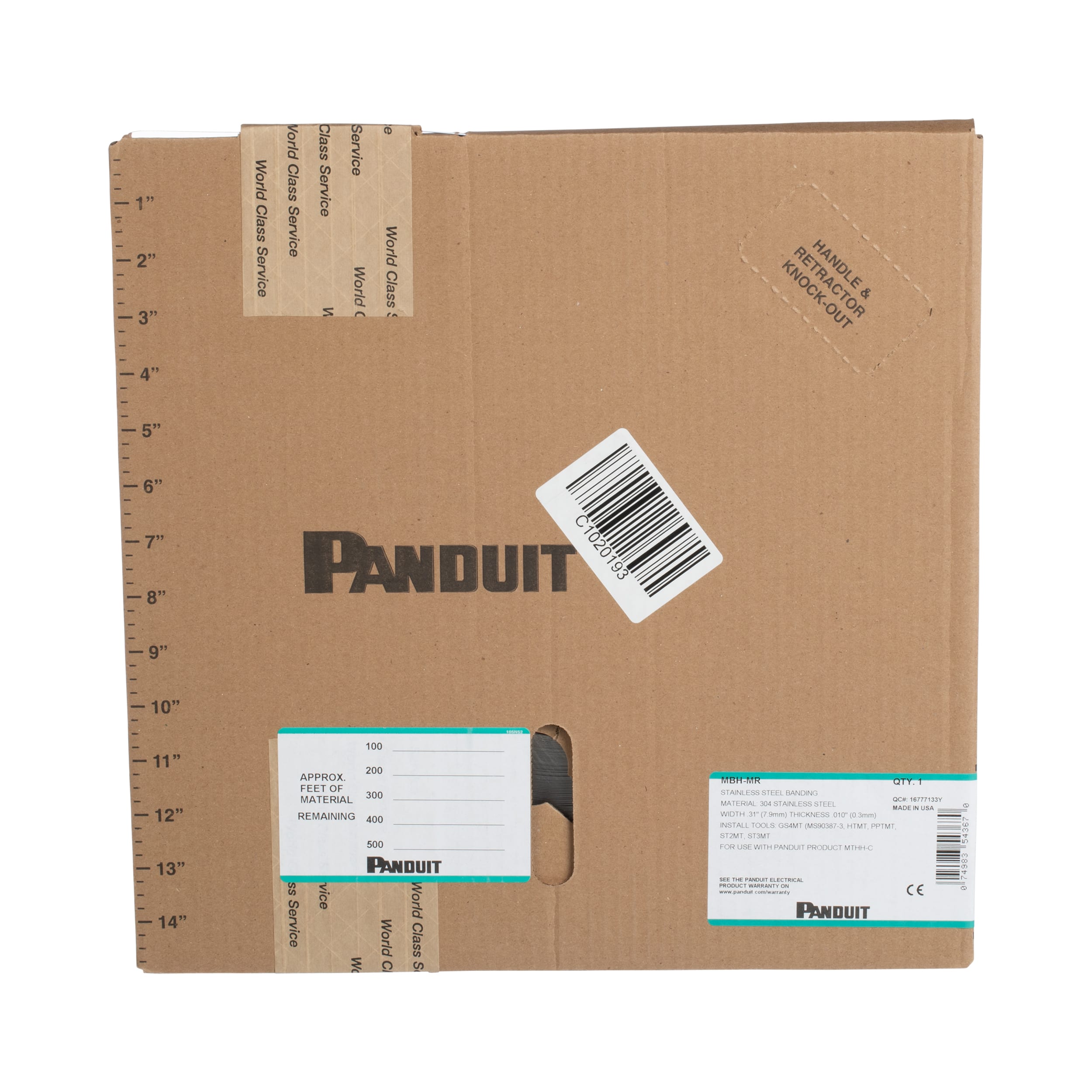 Panduit - Bande acier inox 304;305m x 7,9mm;1112N;Tête recommandée MTHH-C;Cdt:1