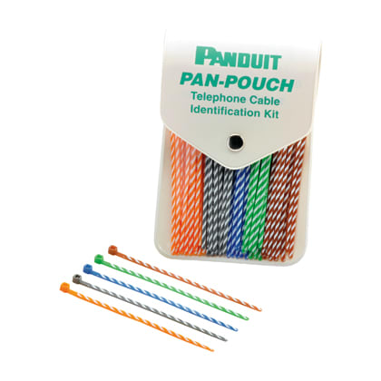 Panduit - Pochette au format de poche contenant 250 colliers de serrage (50 bleu, orange,