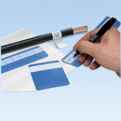 Panduit - Carnet étiq. adhés. autoprotégées blanches ;25,4x127mm;3/cartes;Cdt.25cartes