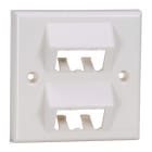 Panduit - Faceplate, 4 Port, 86x86 Sloped, Off Whi