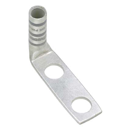 Panduit - Cosse 8 AWG 90° cuivre;2 trous 1/4";espacement 0,75";fût long;pour câble rigide;