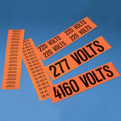 Panduit - Voltage Marker, Vinyl, '120 VOLTS', 9"Wx