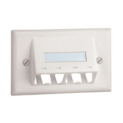 Panduit - Faceplate, 4 Port, Classic, Sloped Horiz