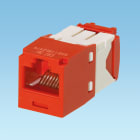 Panduit - Module jack avec cadre de montage Mini-Com? UTP RJ45,Cat 5e,TG,Rouge,Qté:24