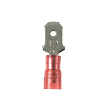 Panduit - Clip isolés PA 6.6 en vrac;6,35x0,8;22-18 AWG(0,5-1,0);rouge;Cdt.100
