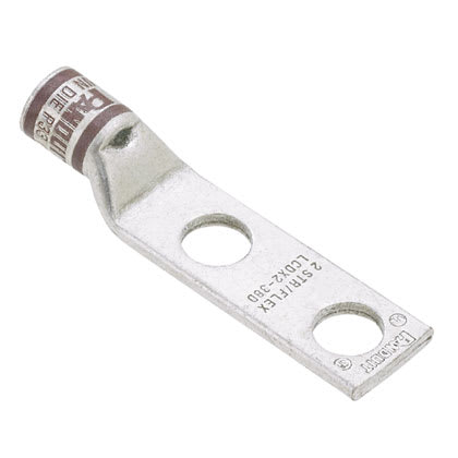 Panduit - Copper Compression Lug, 2 Hole, #4 AWG F