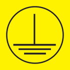 Panduit - Symbole élec. "Terre" entouré;13x13mm;noir sur jaune;68/carte; Cdt.10 cartes