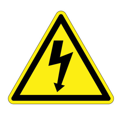 Panduit - Etiq.ISO;symb.choc elec.;triangle 13mm;Noir sur Jaune;10/carte;Cdt.10cartes