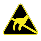 Panduit - Etiq.ISO;symb.sensib.statique;triangle13mm;Noir sur Jaune;10/carte;Cdt.10cartes