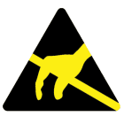 Panduit - Etiq.ISO;symb.sensib.statique;triangle 8mm;Noir sur Jaune;80/carte;Cdt.10cartes