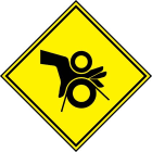 Panduit - Etiquette adhésive Danger Ecrasement;losange Noir/Jaune;4/carte;Cdt.5cartes