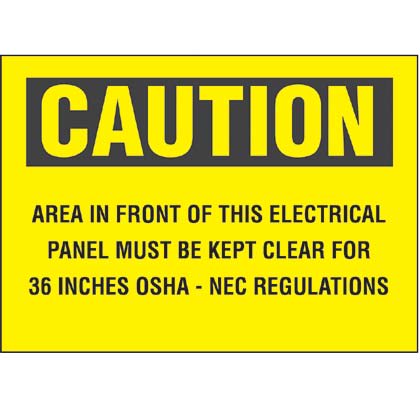 Panduit - Adhesive Sign, Polyester, 10" X 7", CAUT