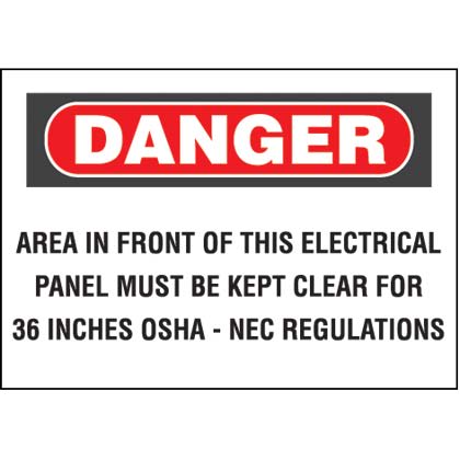 Panduit - Adhesive Sign,Polyester,'Danger Area In.