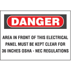 Panduit - Adhesive Sign,Polyester,'Danger Area In.