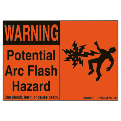 Panduit - Adhesive Sign, Polyester, WARNING Header