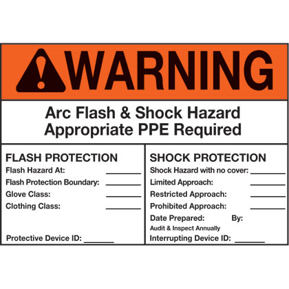 Panduit - Vinyl Adhesive Sign, 5"x3.5"H, 'Warning