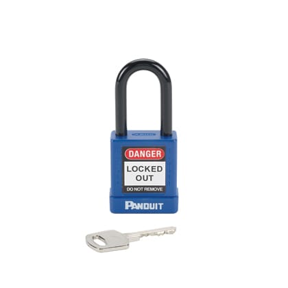 Panduit - Cadenas isolé non conducteur;hauteur anse 38,1mm;diam. anse 6,6mm;bleu;cdt.1