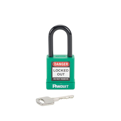 Panduit - Cadenas isolé non conducteur;hauteur anse 38,1mm;diam. anse 6,6mm;vert;cdt.1