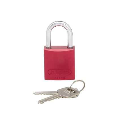 Panduit - Cadenas Aluminium;hauteur anse 26,4mm;diam. anse 6,4mm;rouge;cdt.1