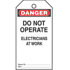 Panduit - Plastic Tag, 'Danger Do Not Operate Elec
