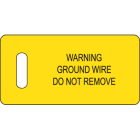 Panduit - Ground Warning Tag, 2.75"x1.38" w/slot,