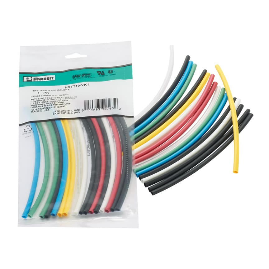 Panduit - Heat Shrink Thin, .75"(19.0mm) Dia, Blac