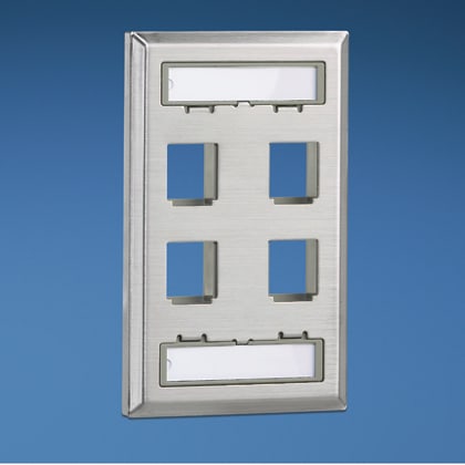 Panduit - NK 4-port, single gang, stainless steel,
