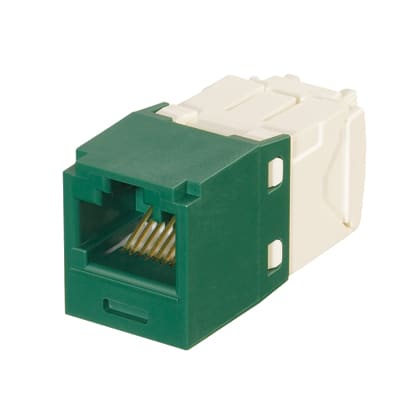 Panduit - Module jack Mini-Com? à clé UTP RJ45 Cat 6,TG,Vert,Qté:1