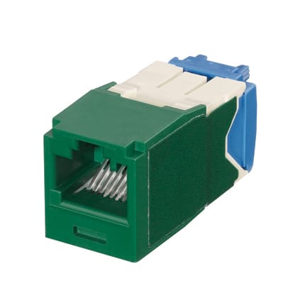 Panduit - Module jack Mini-Com? à clé UTP RJ45 Cat 6A,TG,Vert,Qté:1