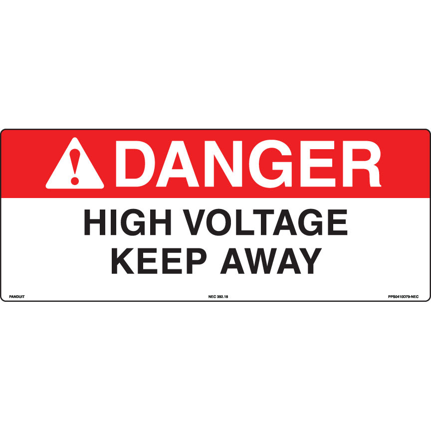 Panduit - NEC Compliant Adhesive Sign, Polyester,