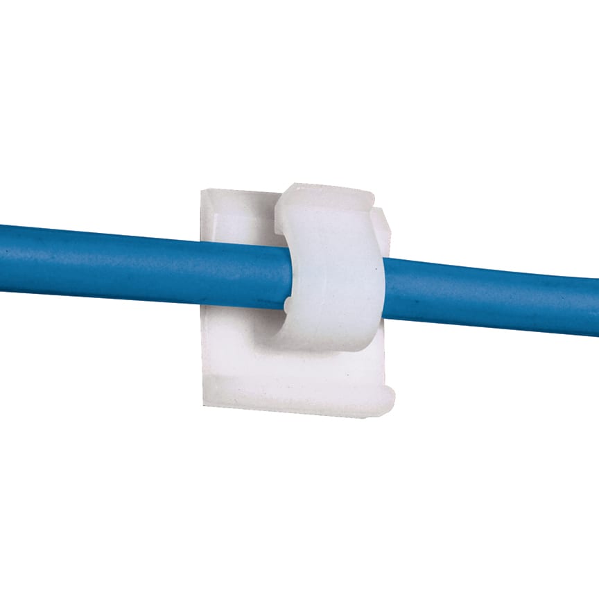 Clip de cable adhésif pour diamètre de 9,7mm max;P.A 6.6;Naturel;Cdt.100  Panduit