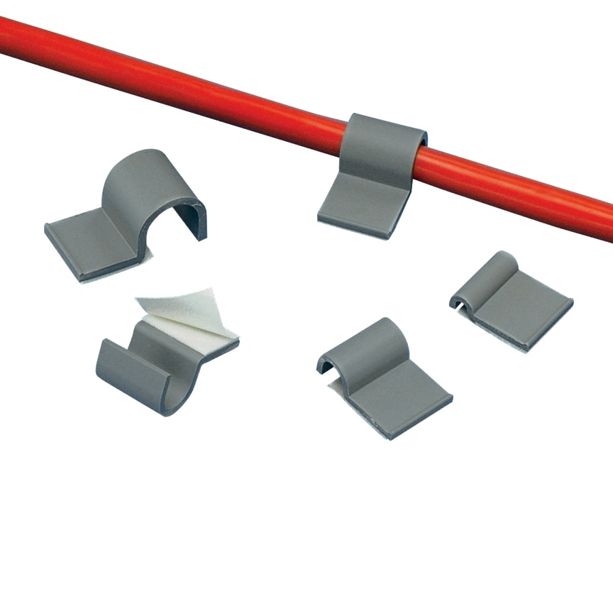 Panduit - Fixation avec une patte adhésive; PVC Gris pour diamètre max de 6,4mm;Cdt:100