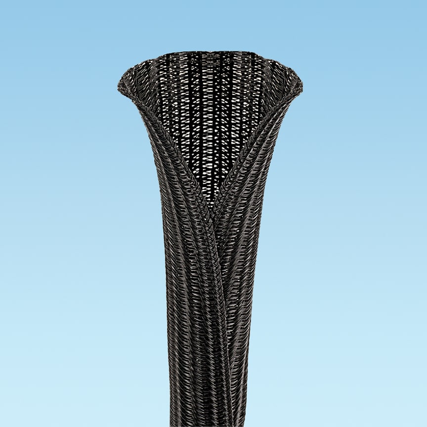 Panduit - Rouleau gaine tressée PAN-WRAP fendue;diamètre nominal 6,4mm;PET Noir; 125°C;lon