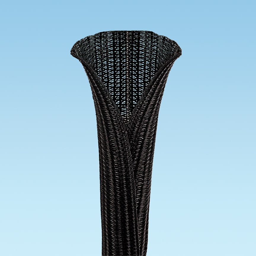 Panduit - Rouleau gaine tressée PAN-WRAP fendue;diamètre nominal 38,1mm;PET Noir flamme re