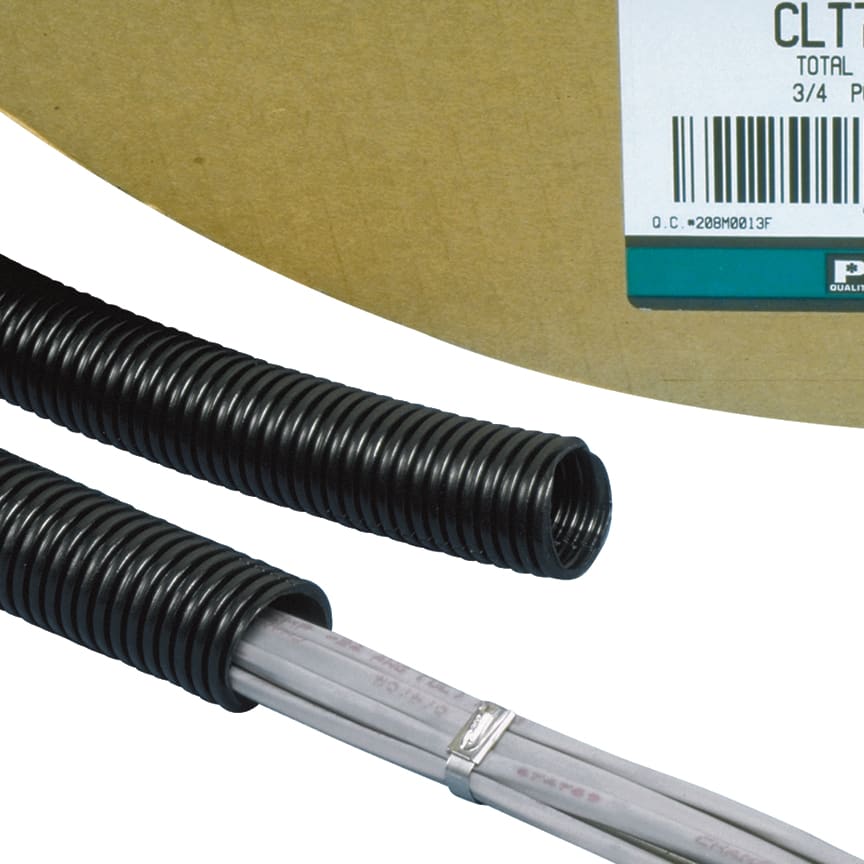 Panduit - Gaine annelée à paroi pleine ; Couleur : noir ; Diamètre intérieur (mm) : 12,8 m