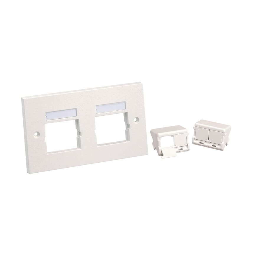 Panduit - Bezel Kit, 86mm x86mm, Double Gang, Arct