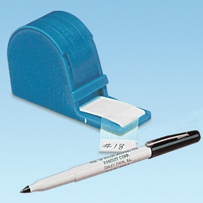 Panduit - Dévidoir de poche + étiq. autoprotégée blanche;25,4x57,2mm;100/rouleau;Cdt.1