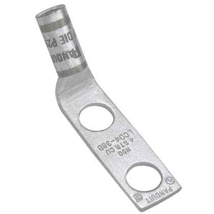 Panduit - Copper Compression Lug, 2 Hole, #6 AWG,