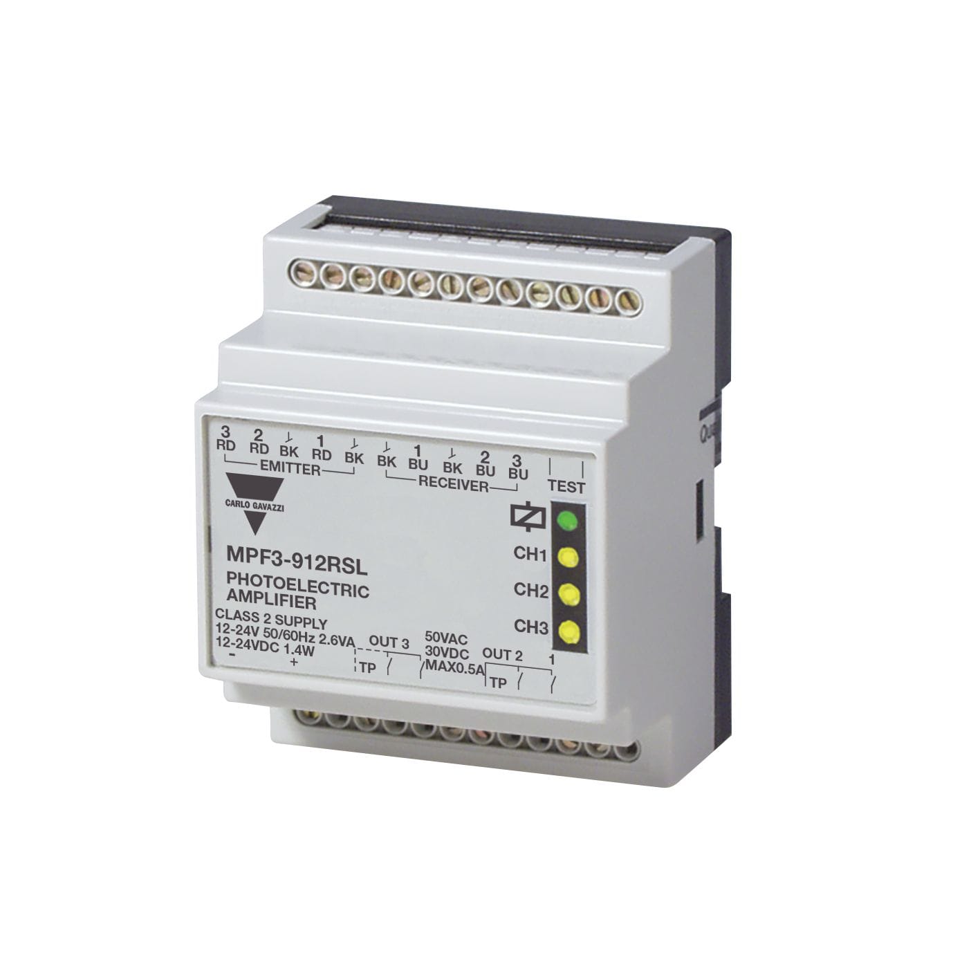 Carlo Gavazzi - Amplificateur cellules MPF 3 voies 12/24 test/ c. fermeture