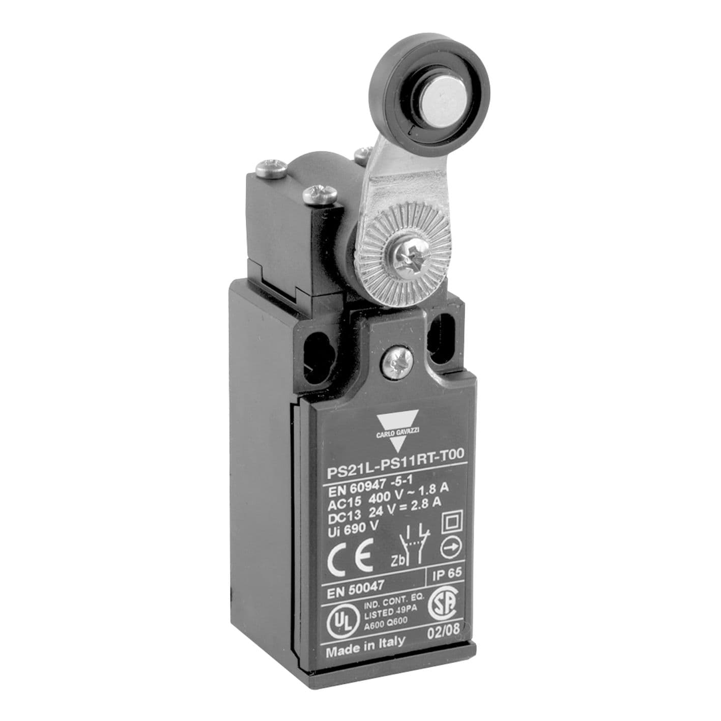 Carlo Gavazzi - Fin de course 30mm-PG13,5- Action brusque 1NO+1NF - Levier à galet nylon -IP65